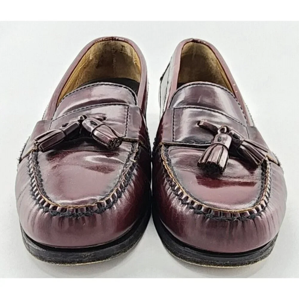 Johnston & Murphy Burgundy Leather Tasseled‎ Loafers Shoe Men’s US Size 10M